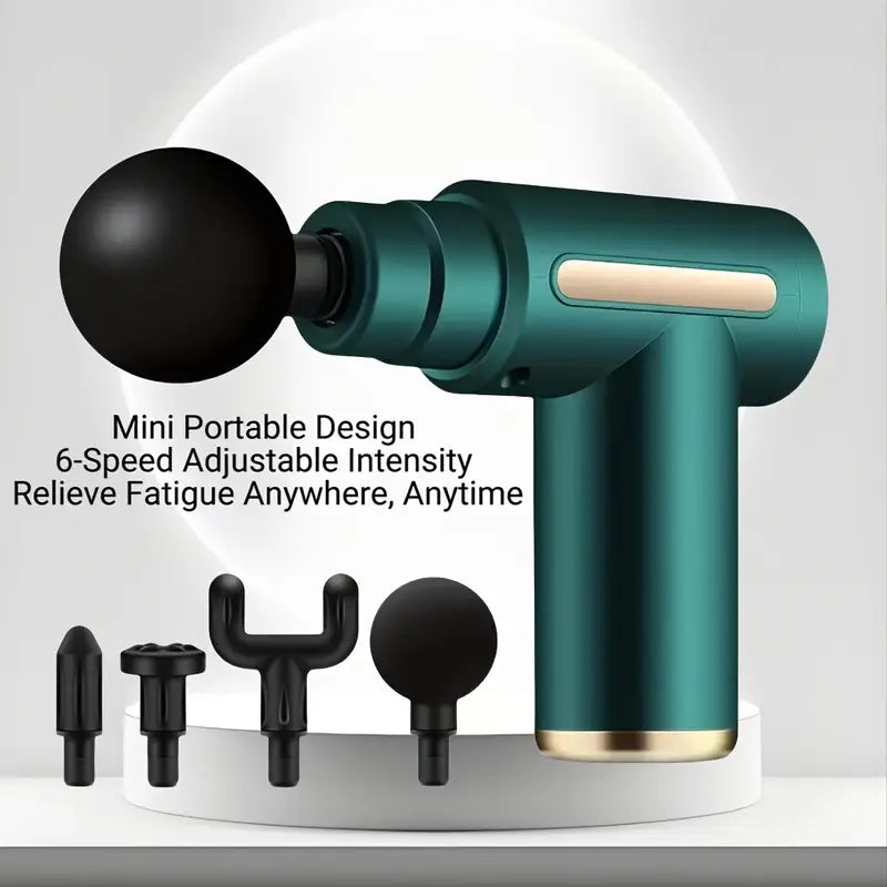 Massager Gun with 4 Interchangeable Heads