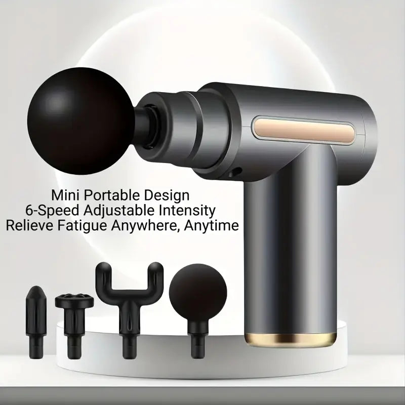 Massager Gun with 4 Interchangeable Heads