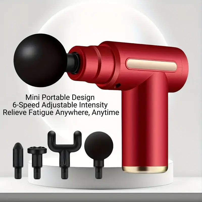 Massager Gun with 4 Interchangeable Heads