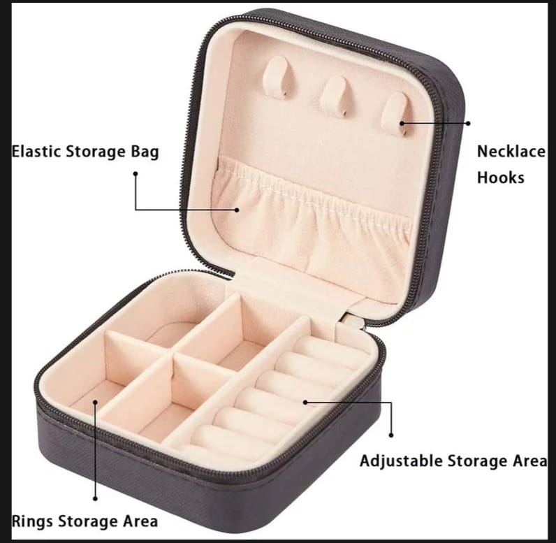 Portable Faux Leather Jewellery Storage